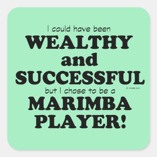 Marimba Wealthy & Succesvolle Square Sticker (Voorkant)