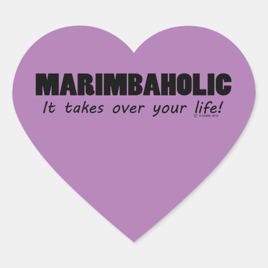 Marimbaholic Life Heart Sticker (Voorkant)