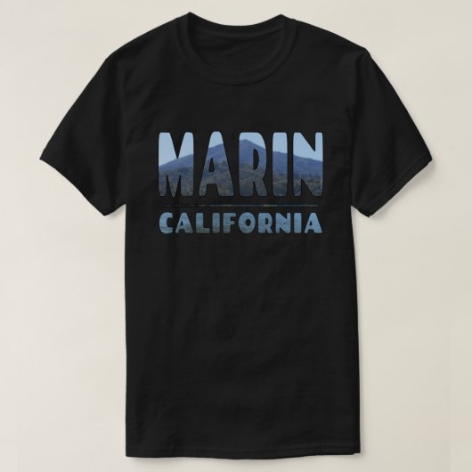 Marin California Mt Tamalapis in letters weergegev T-shirt (Design voorkant)