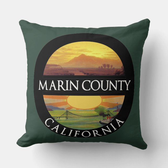 Marin County Mount Tamalpais T-Shirt Kussen (Voorkant)