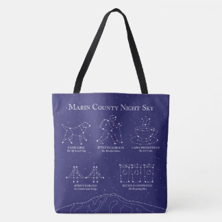 Marin County Nachtelijke Hemel Grote Tote Tas Blau