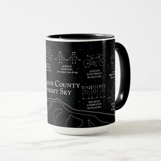 Marin County Night Sky 15 oz. mok zwart (Voorkant rechts)