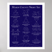 Marin County Night Sky Blue Poster 16x20 (Voorkant)