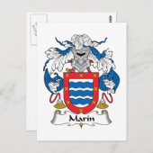 Marin Family Crest Briefkaart (Voorkant / Achterkant)