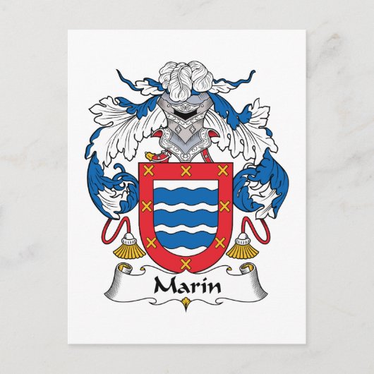 Marin Family Crest Briefkaart (Voorkant)
