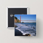 Marin Headlands, Golden Gate Bridge; San Vierkante Button 5,1 Cm (Voorkant /achterkant)