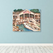 "Marina at Western Bay" Kelley's Island, Ohio Canvas Afdruk (Insitu (Houten vloer))