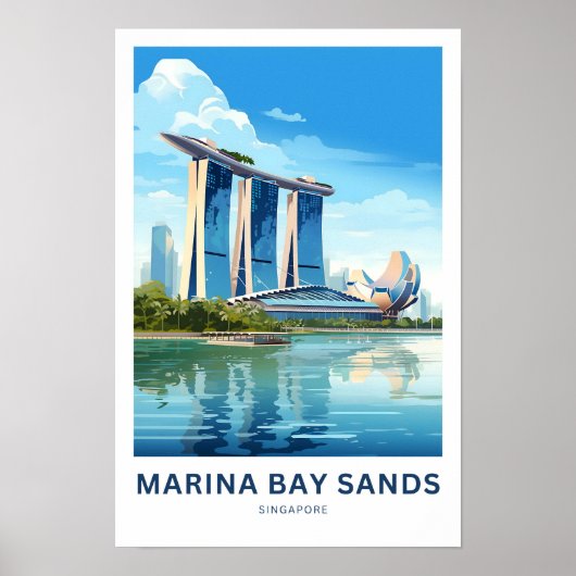 Marina Bay Sands Singapore Reisprint Poster (Voorkant)