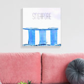Marina Bay Sands Singapore reizen Canvas Afdruk (Insitu (Woonkamer))