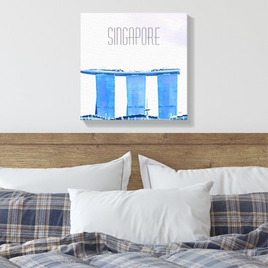 Marina Bay Sands Singapore reizen Canvas Afdruk (Insitu (Slaapkamer))