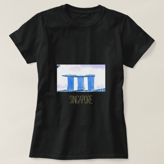 Marina Bay Sands Singapore reizen T-shirt (Design voorkant)