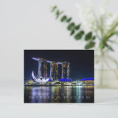 Marina Bay, Singapore 's nachts Briefkaart (Staand voorkant)