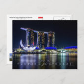 Marina Bay, Singapore 's nachts Briefkaart (Voorkant / Achterkant)