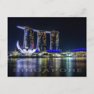 Marina Bay, Singapore 's nachts Briefkaart