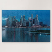 Marina Bay Singapore Skyline bij nacht Legpuzzel (Horizontaal)