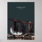 Marina Bay, Singapore Travel Artwork Poster (Voorkant)