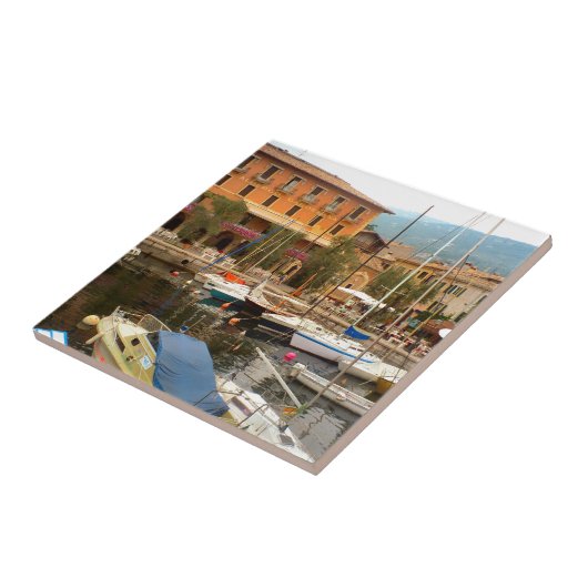 Marina bij Menaggio, Comomeer Tegeltje (Zijkant)