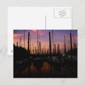 Marina bij zonsondergang briefkaart (Voorkant / Achterkant)