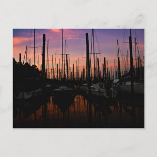 Marina bij zonsondergang briefkaart