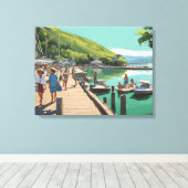 Marina Boat Dock Canvas Print (Insitu (Houten vloer))