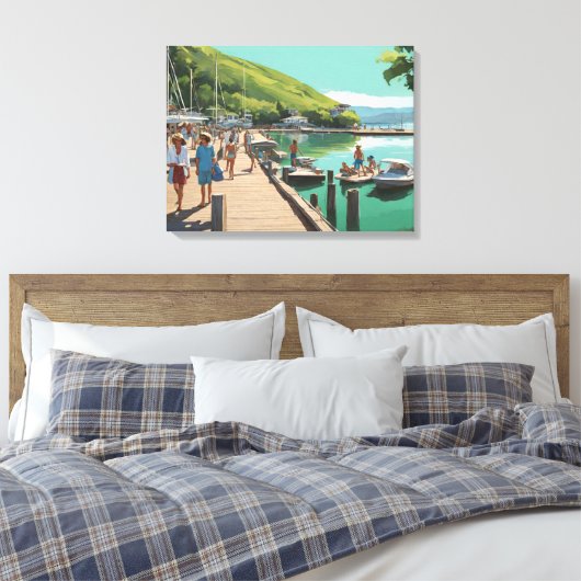 Marina Boat Dock Canvas Print (Insitu (Slaapkamer))