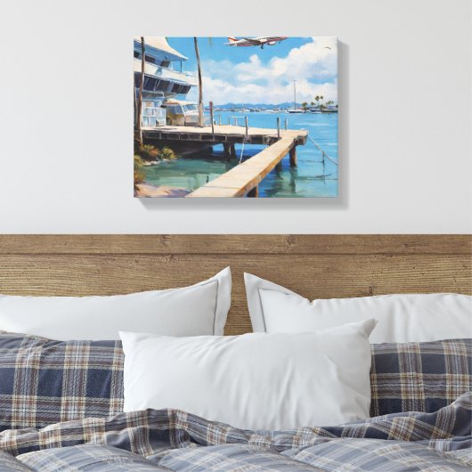 Marina Boat Dock Canvas Print (Insitu (Slaapkamer))