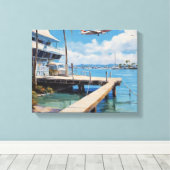 Marina Boat Dock Canvas Print (Insitu (Houten vloer))