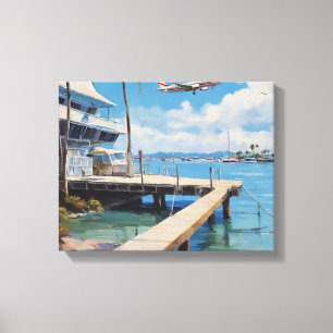 Marina Boat Dock Canvas Print