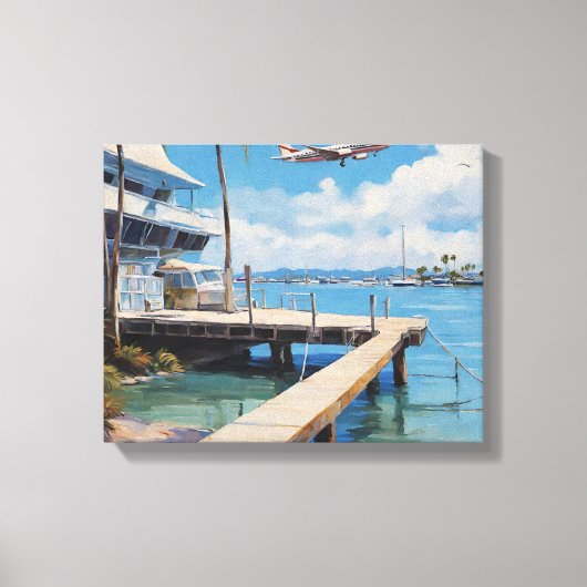 Marina Boat Dock Canvas Print (Voorkant)