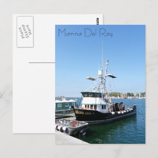 Marina Del Rey Boat Briefkaart! Briefkaart (Voorkant / Achterkant)