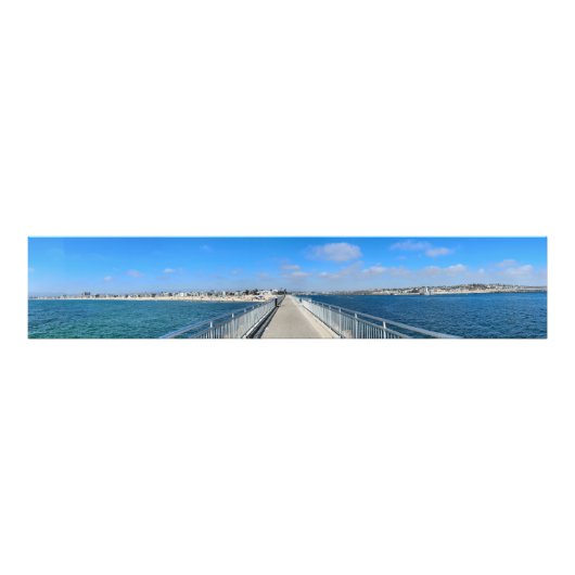 Marina Del Rey, CA - Strand / Kanaal Split Foto Afdruk (Voorkant)