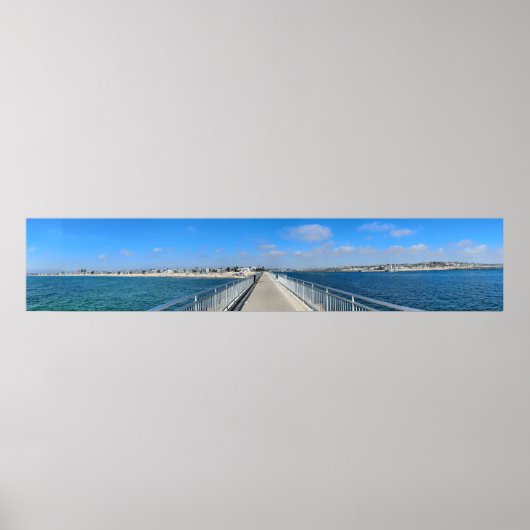 Marina Del Rey, CA - Strand / Kanaal Split Poster (Voorkant)