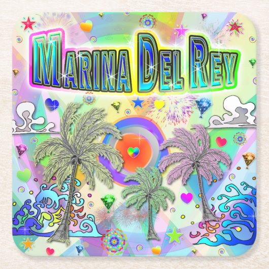 Marina Del Rey Deep Dream Onderzetter (Voorkant)