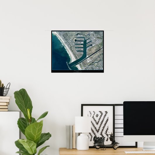 Marina del Rey Los Angeles, CA-satelliet-poster Poster (Thuiskantoor)