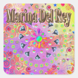 Marina Del Rey Lucky Golden Sticker