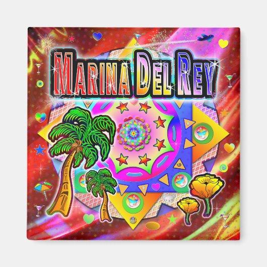 Marina Del Rey Tropical Friends Magnet (Voorkant)