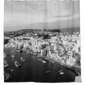 Marina di Corricella Uitzicht 1 - Procida -BW Douchegordijn (Voorkant)