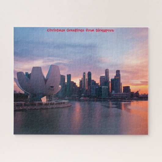 Marina en Skyline Singapore. Jigzaag Puzzle Legpuzzel (Horizontaal)
