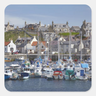Marina, Findochty, Moray, Schotland, Verenigd Vierkante Sticker