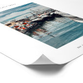 Marina Harbour Boats Ships reflecteren goed Poster (Hoek)