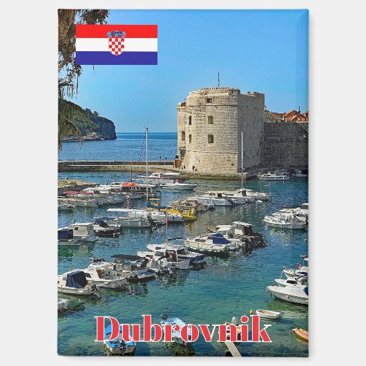 Marina in Dubrovnik, Croatia travel Magneet (Voorkant)