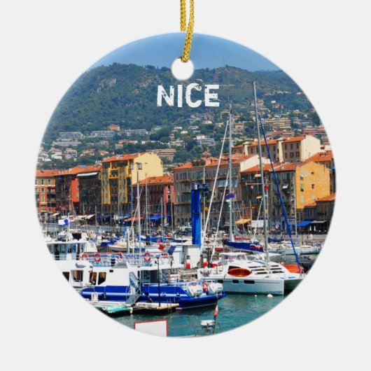 Marina in Nice, Frankrijk Keramisch Ornament (Voorkant)