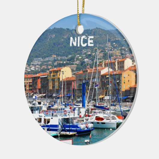 Marina in Nice, Frankrijk Keramisch Ornament (Links)