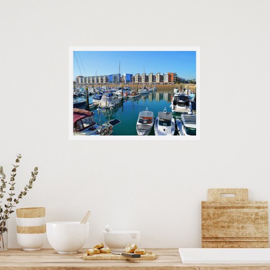 Marina in St Helier, Jersey Poster (Keuken)
