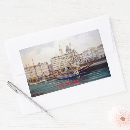 Marina/Mariña/Seascape Rechthoekige Sticker (Envelop)