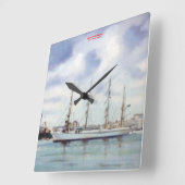Marina/Mariña/Seascape Vierkante Klok (Hoek)