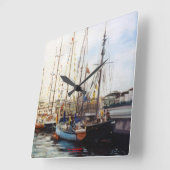 Marina/Mariña/Seascape Vierkante Klok (Hoek)