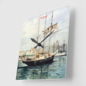 Marina/Mariña/Seascape Vierkante Klok (Hoek)