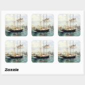 Marina/Mariña/Seascape Vierkante Sticker (Vel)