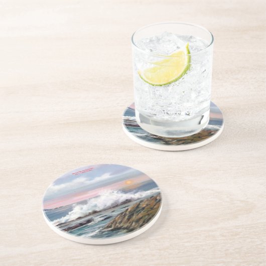Marina/Mariña/Seascape Zandsteen Onderzetter (Zijkant)